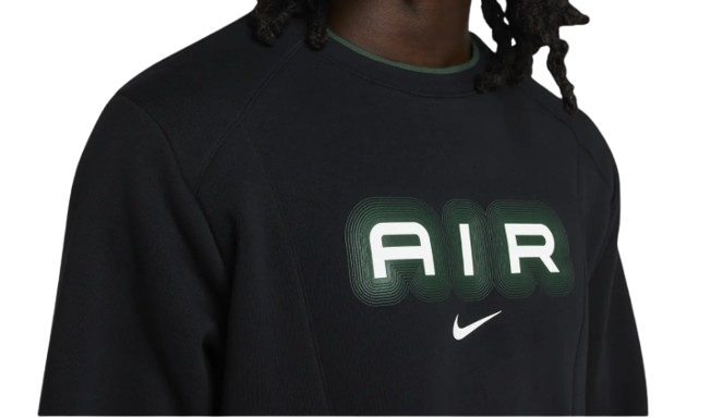 Nike Air Fleece férfi pulóver fekete-zöld hm0177-011 Nike Air Fleece férfi pulóver fekete-zöld hm0177-011