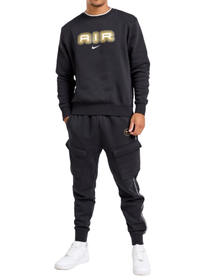 Nike Air Fleece férfi pulóver fekete-arany hm0177-010 Nike Air Fleece férfi pulóver fekete-arany hm0177-010